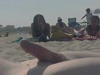 Flashing locate on someone's skin beach