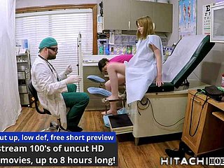 Nieśmiała fasola Exterminator wykonana perform masturbacji przed doktorem Tampa Pielęgniarka Aria Nicole podczas obowiązkowego nowego studenta Fizycznego filmu